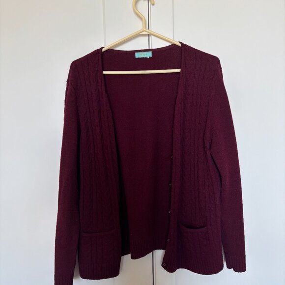Preppy Burgundy Jennifer Moore Cardigan size M - Picture 7 of 9